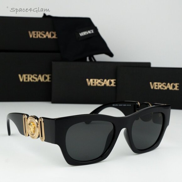 NEW Versace VE4479U GB1/87 Medusa Biggie Black Grey Square Unisex Sunglasses - Picture 2 of 7